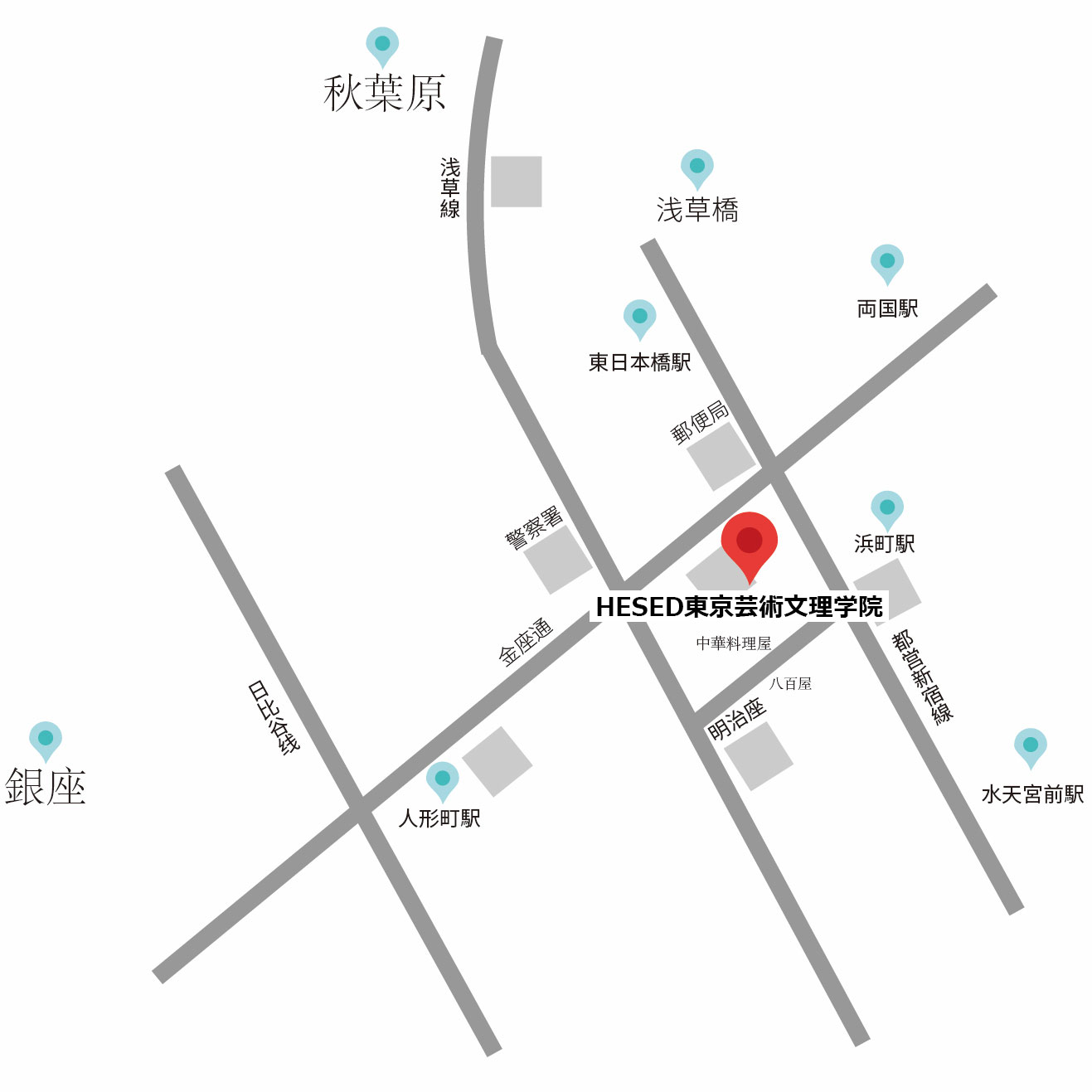 校舎へのアクセス地図